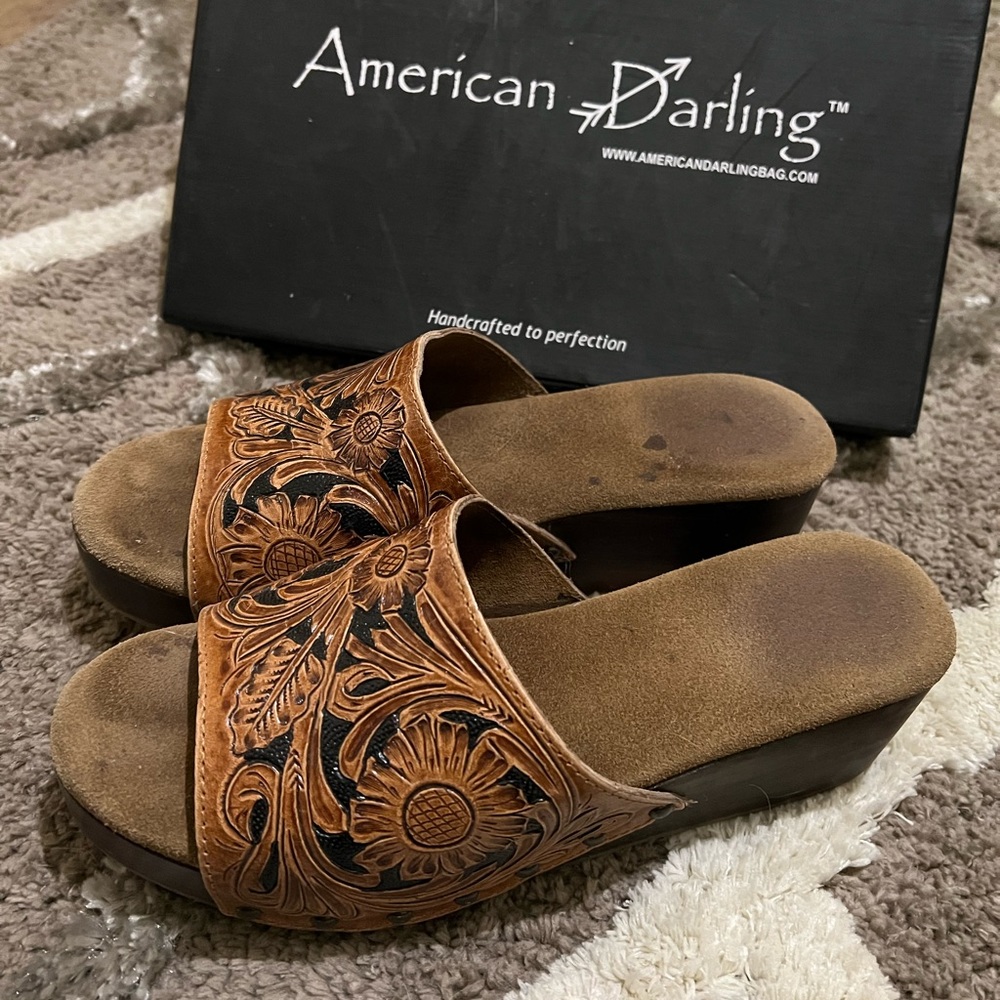 Tooled Leather wedges